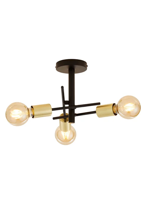 Inlight Tribecca Semi Flush 3LT Ceiling Light (48cm x 48cm x 21cm) - One Size Image 4