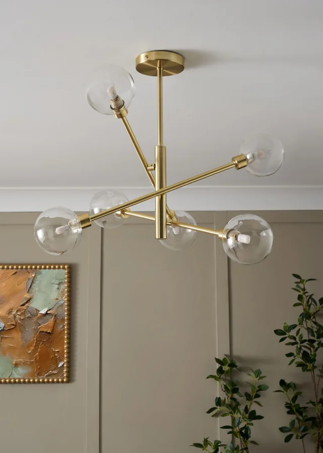 Inlight Nova Semi Flush Ceiling Light Brass (56cm x 60cm x 60cm)