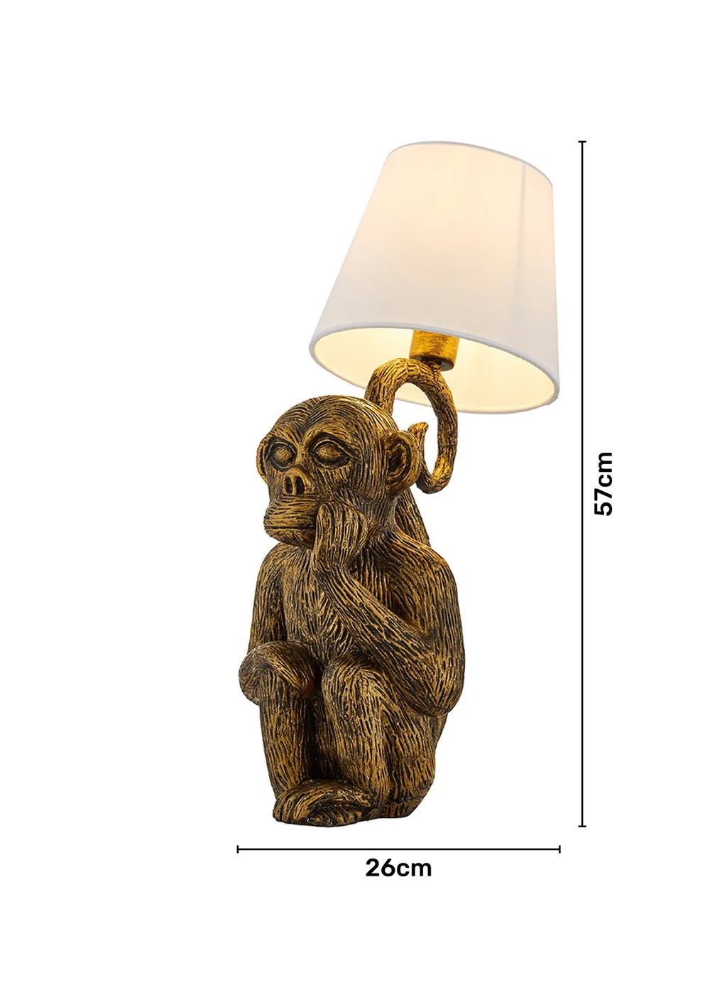 Inlight Monkey Table Lamp (43cm x 33cm x 19cm) - One Size Image 5