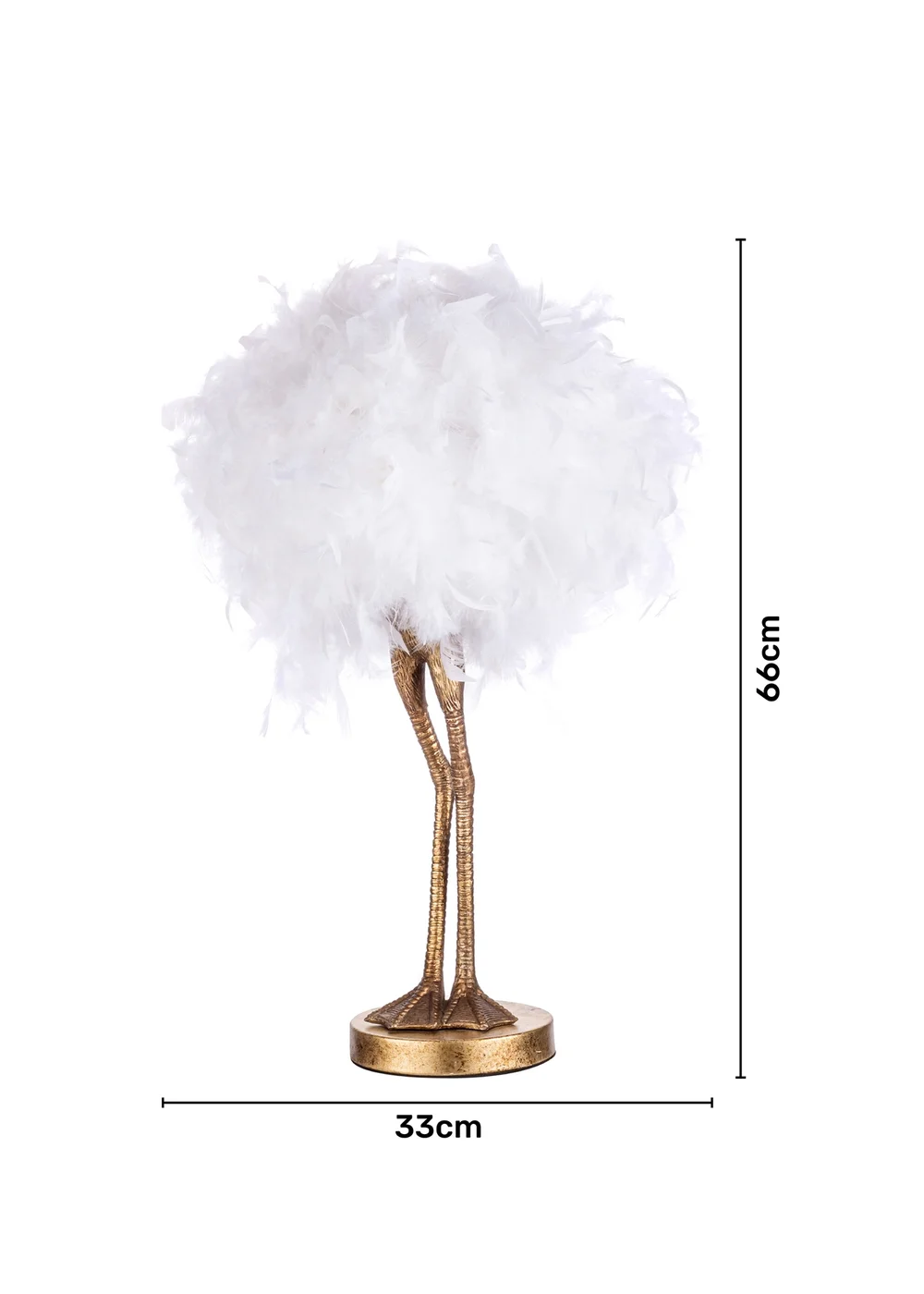 Inlight Ostrich Feather Table Lamp (50cm x 30cm x 30cm) - One Size Image 6