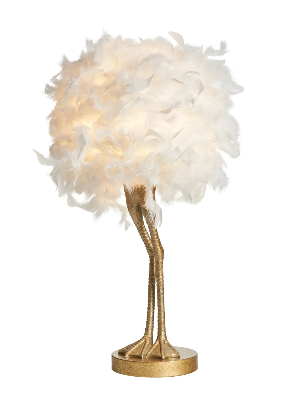 Inlight Ostrich Feather Table Lamp (50cm x 30cm x 30cm) - One Size Image 5