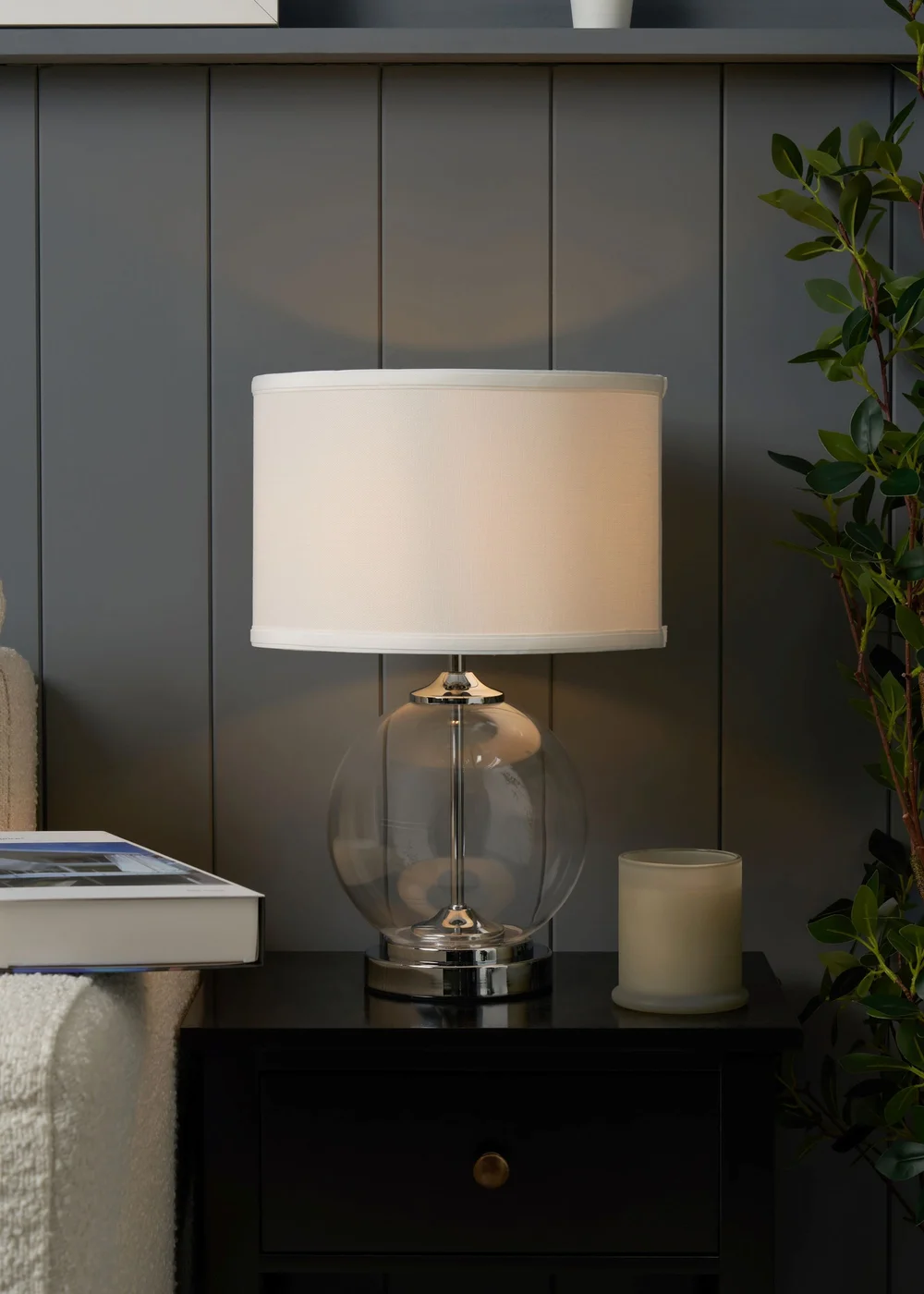 Inlight Small Dartmoor Glass Table Lamp (41cm x 28cm) - One Size Image 1