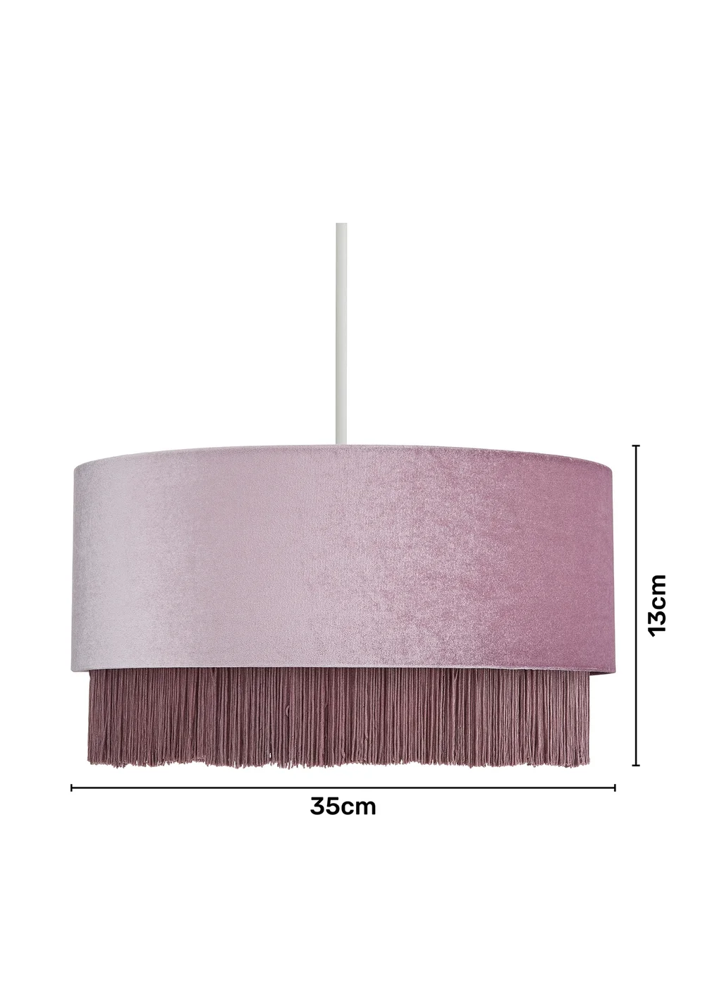 Inlight Fringed Easy Fit Lamp Shade (19cm x 38cm) - One Size Image 5