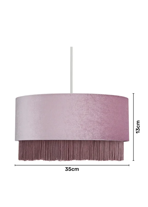 Inlight Fringed Easy Fit Lamp Shade (19cm x 38cm) - One Size Image 5