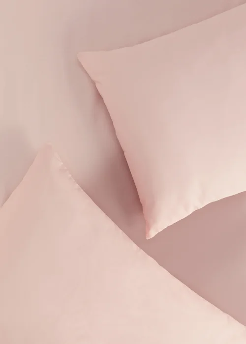 Pink 100% Cotton Housewife Pillowcase Pair - One Size Image 2