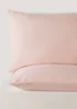 Pink 100% Cotton Housewife Pillowcase Pair - One Size Image 1