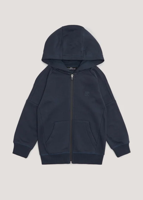 Boys Navy Mesh Zip Up Hoodie (4-16yrs) - 4 Yrs Image 1