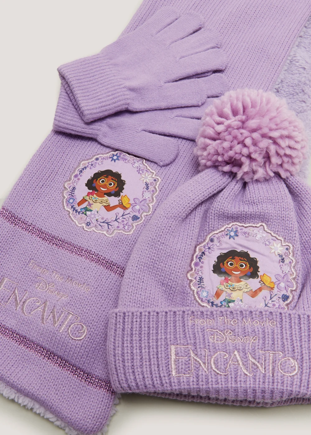 Girls Lilac Encanto Hat Scarf & Gloves Set (3-10yrs) - Age 7-10 Years Image 2