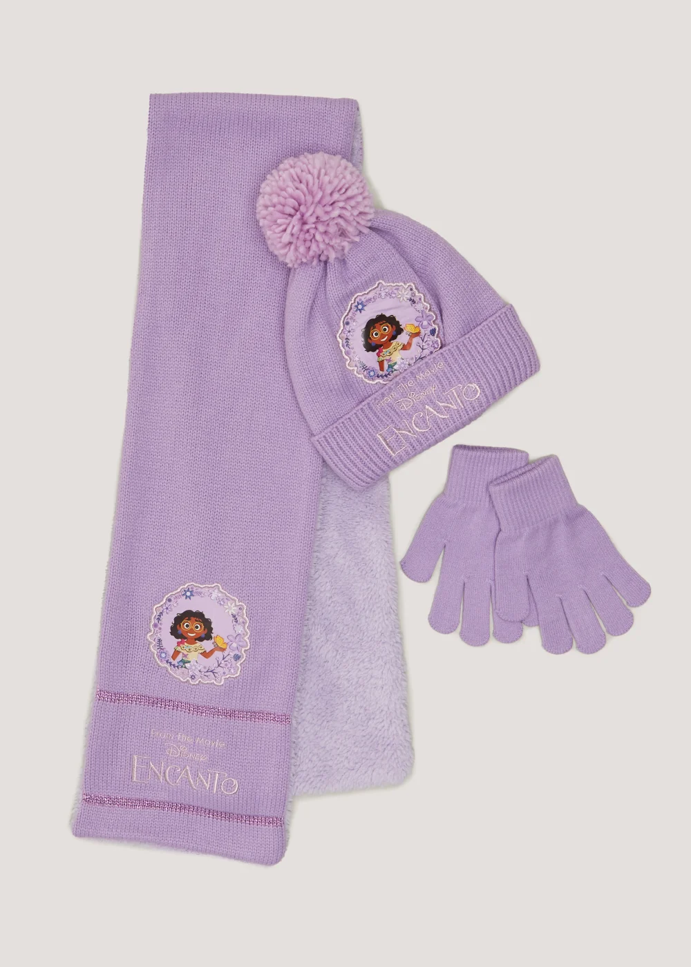 Girls Lilac Encanto Hat Scarf & Gloves Set (3-10yrs) - Age 7-10 Years Image 1