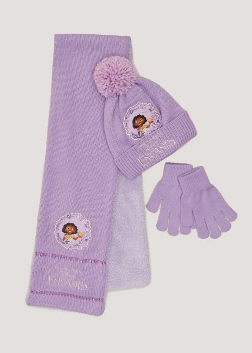 Girls Lilac Encanto Hat Scarf & Gloves Set (3-10yrs) - Age 7-10 Years Image 1