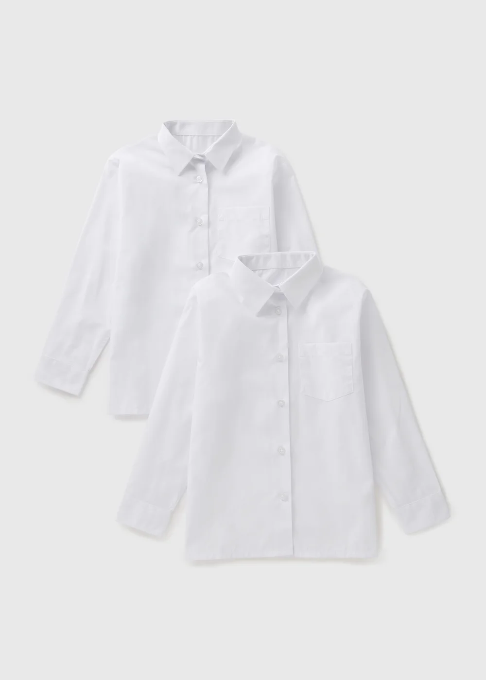 Girls 2 Pack White Long Sleeve School Blouses (4-16yrs) - 4 Yrs Image 1