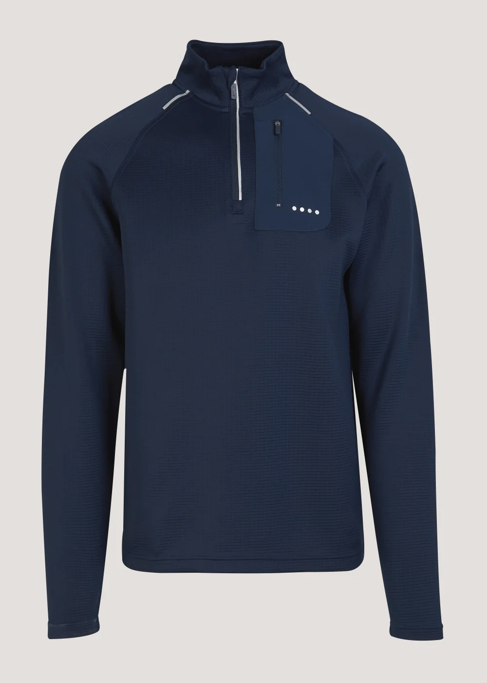 Souluxe Navy Woven Pocket Half Zip Sports Sweatshirt - S Image 1