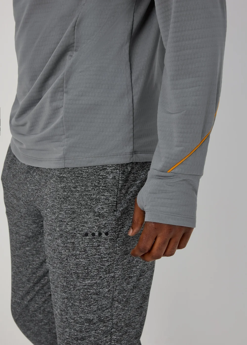 Souluxe Grey & Orange Half Zip Sports Sweatshirt - S Image 5