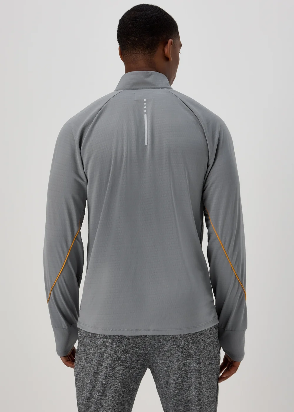 Souluxe Grey & Orange Half Zip Sports Sweatshirt - S Image 2