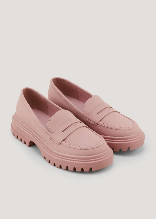 Girls Pink Chunky Loafer - Size 3 Image 1