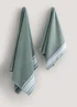 2 Pack Green Bale 100% Cotton Towels - Hand Towel Image 1