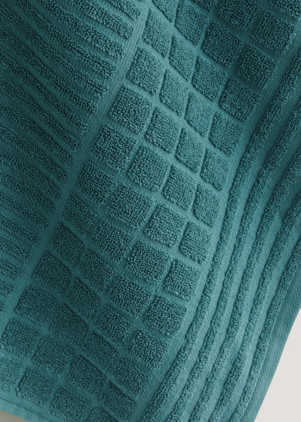2 Pack Teal Textured Bale 100% Cotton Towels - Hand Towel Image 2