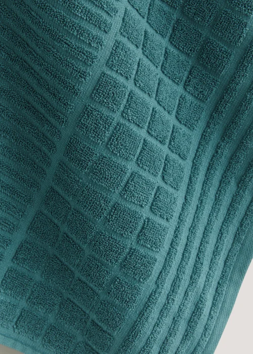 2 Pack Teal Textured Bale 100% Cotton Towels - Hand Towel Image 2