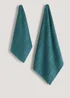 2 Pack Teal Textured Bale 100% Cotton Towels - Hand Towel Image 1