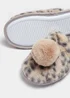 Beige Pom Pom Mule Slippers - Small Image 2