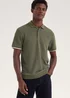Khaki Textured Ribbed Polo Shirt - S Image 3