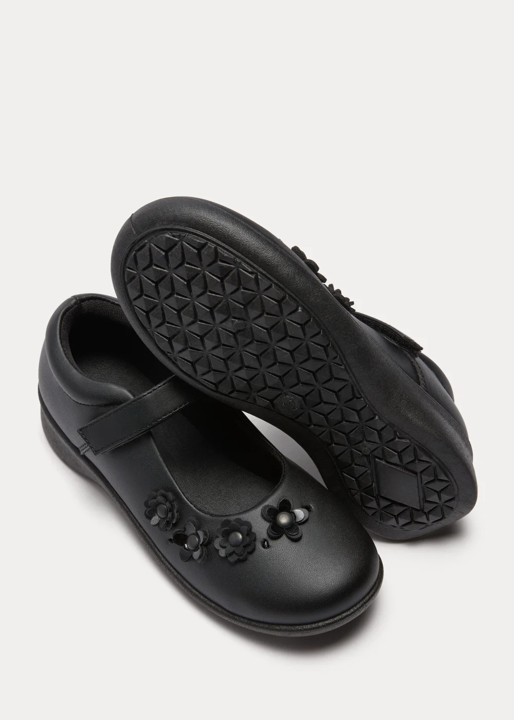 Girls Black PU Mary Jane Scuff Resistant School Shoes (Younger 8-Older 3) - Size 1 Image 2