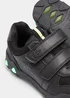 Boys Black Dinosaur Print Light Up School Shoes (Younger 8-Older 3). - Size 8 infants Image 2