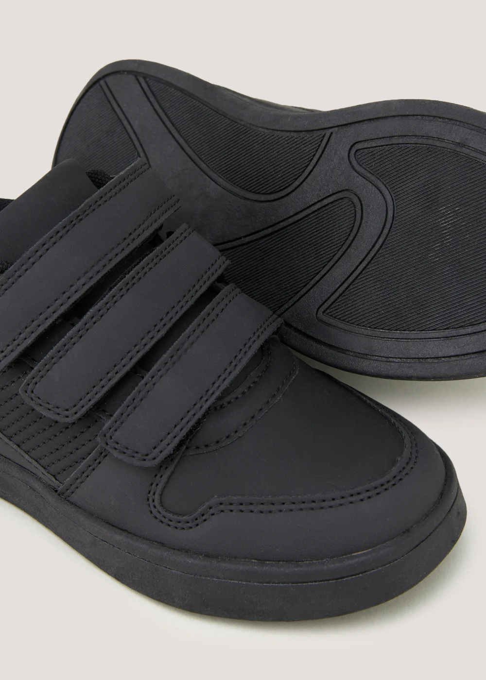 Boys Black Triple Strap School Shoes (Younger 10-Older 6) - Size 1 Image 2