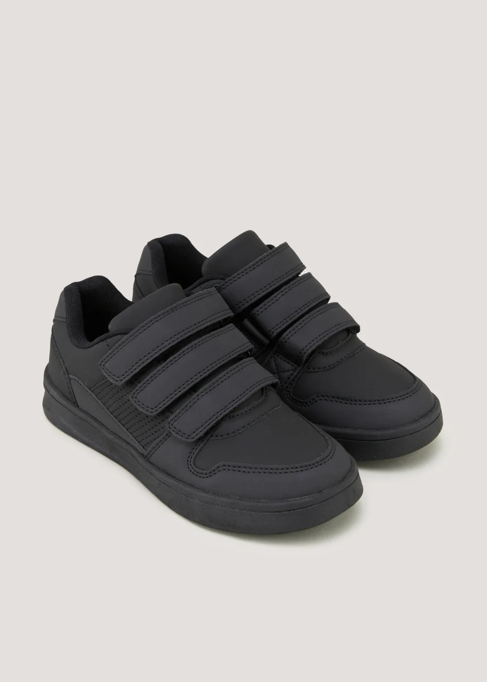 Boys Black Triple Strap School Shoes (Younger 10-Older 6) - Size 1 Image 1