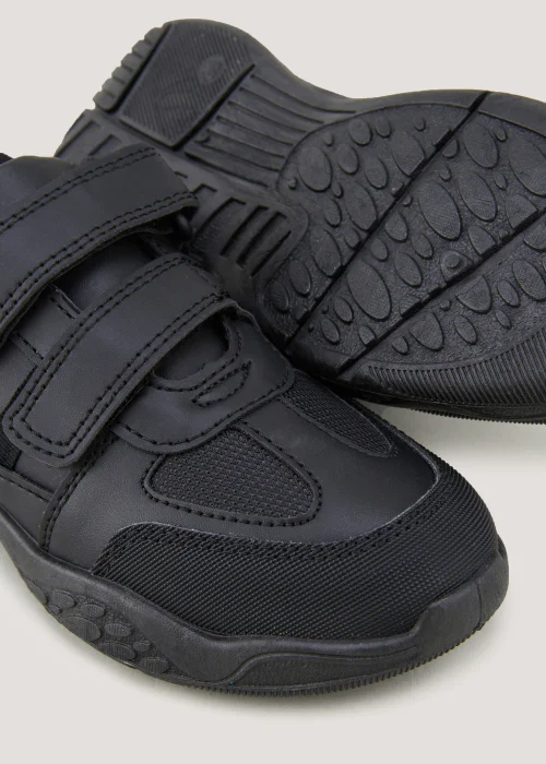 Boys Black Scuff Resistant School Trainers (Younger 10-Older 6) - Size 1 Image 2