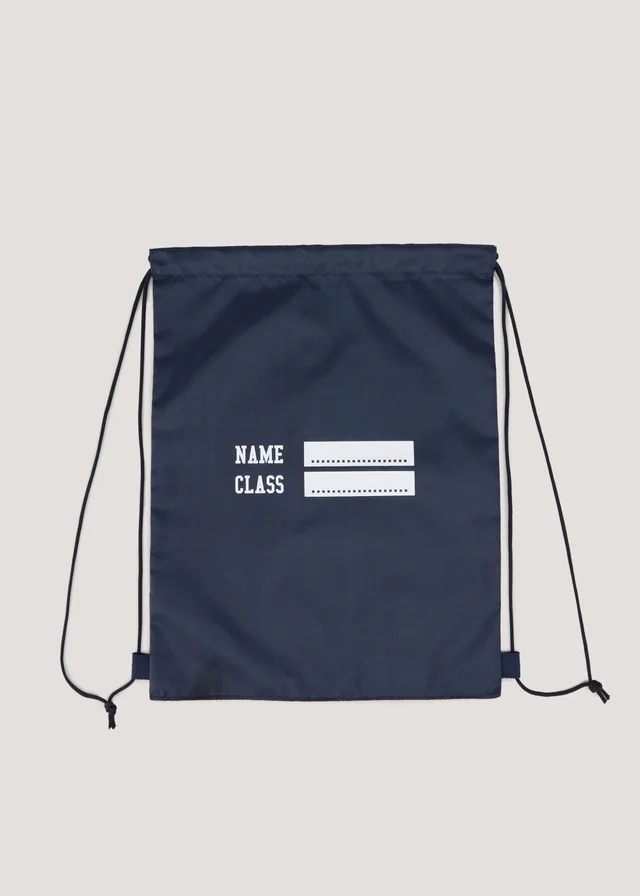 Kids Navy School Drawstring Bag