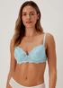 2 Pack Blue & Cream Embroidered Bras - 32A Image 2
