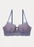 Blue Lace Longline Bra - 32B Image 4