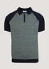 Sage Geometric Print Zip Up Polo Shirt - S Image 5