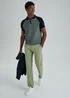 Sage Geometric Print Zip Up Polo Shirt - S Image 4