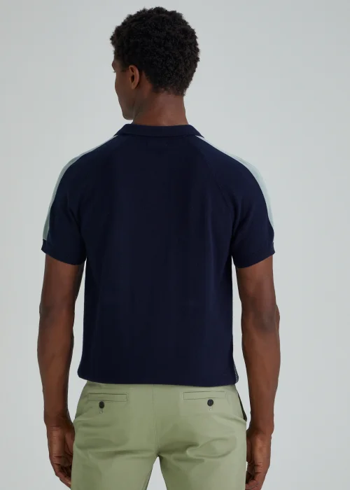 Sage Geometric Print Zip Up Polo Shirt - S Image 2