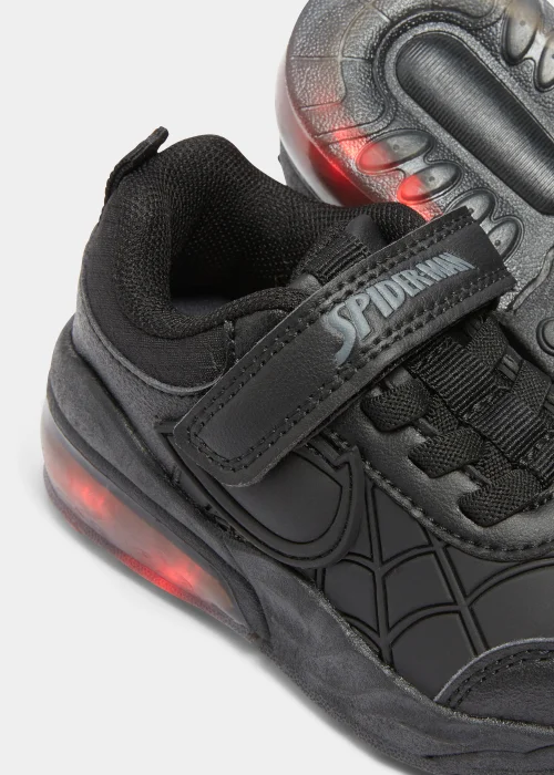 Kids Black Marvel Spiderman Light Up School Shoes (Younger 6-12) - Size 6 Infants Image 2