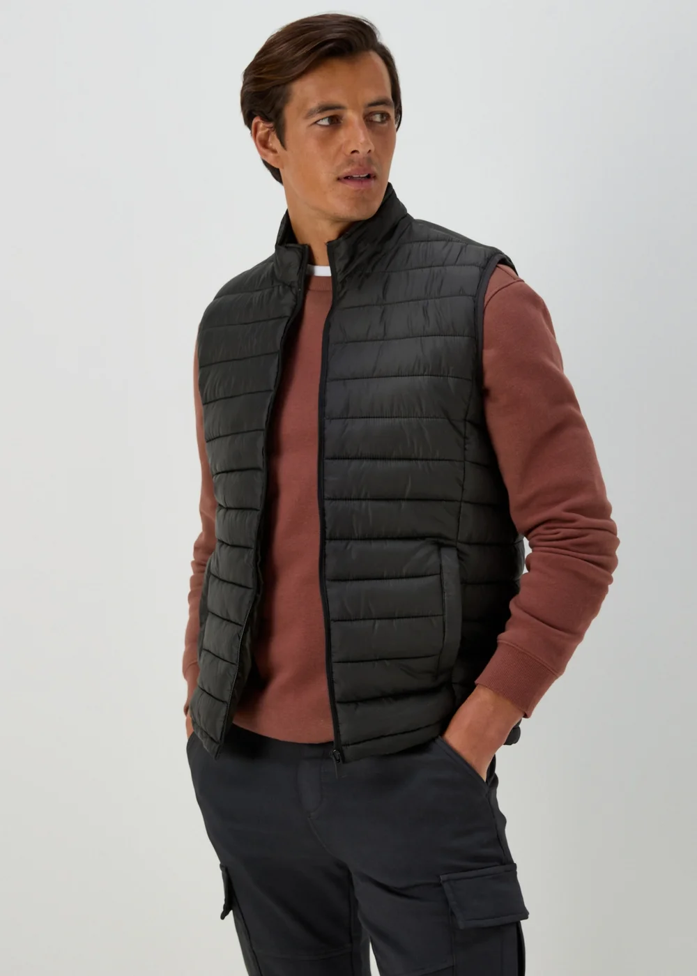 Black Puffer Gilet - S Image 4