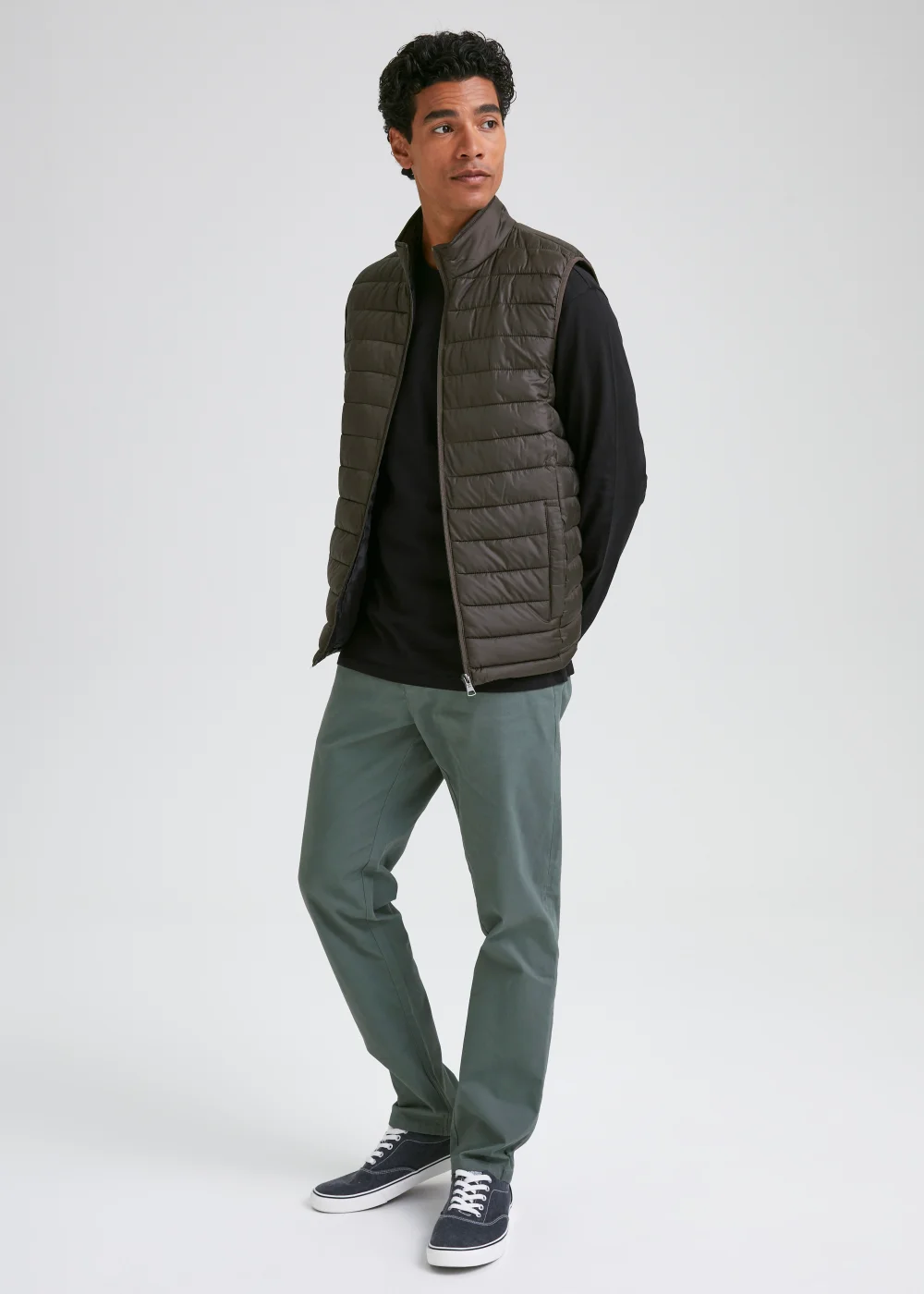 Khaki Puffer Gilet - S Image 4