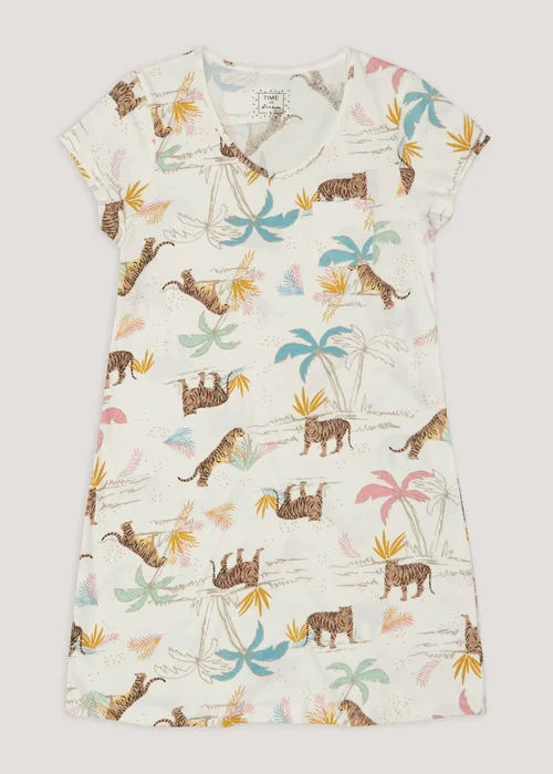 Multicoloured Tiger Print Pocket Nightie - Small Image 4