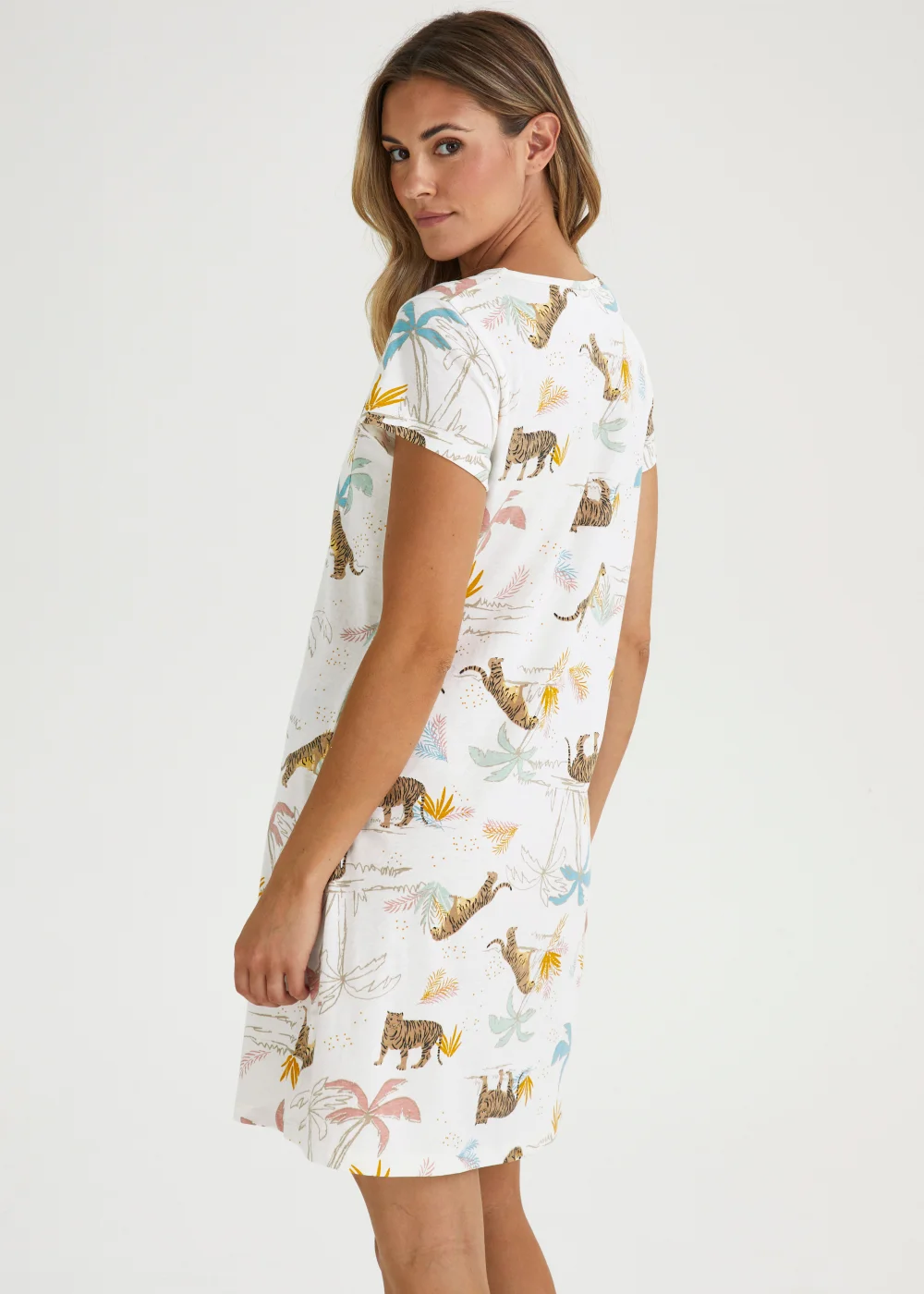 Multicoloured Tiger Print Pocket Nightie - Small Image 2