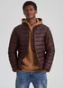 Burgundy Funnel Neck Packable Puffer Coat - S Image 1