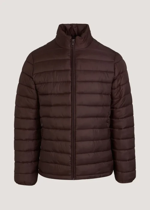 Burgundy Funnel Neck Packable Puffer Coat - S Image 5