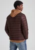 Burgundy Funnel Neck Packable Puffer Coat - S Image 2
