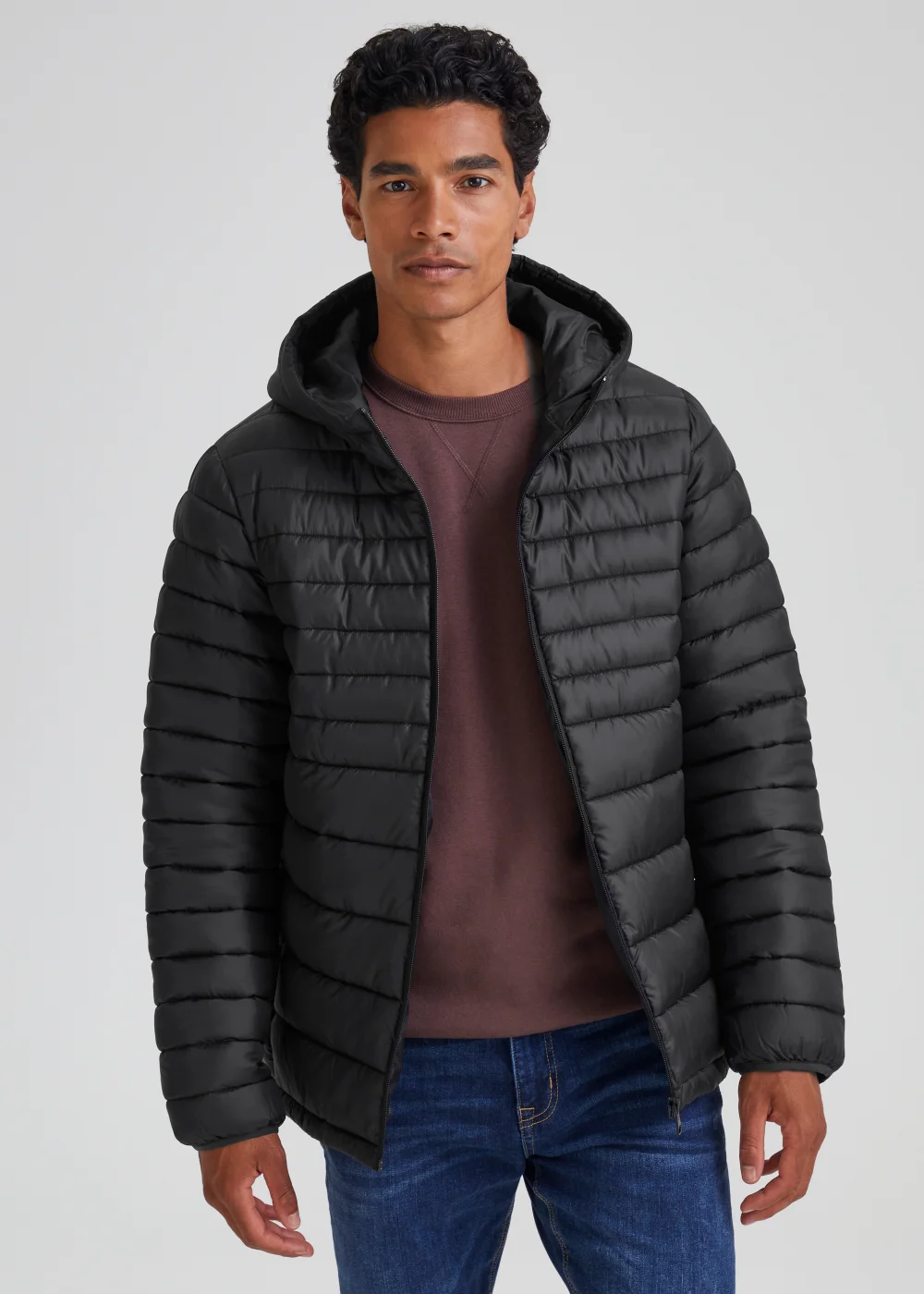 Black Hooded Puffer Coat - S Image 1