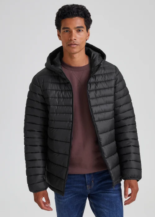 Black Hooded Puffer Coat - S Image 1