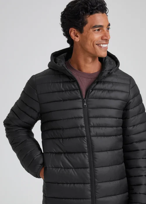 Black Hooded Puffer Coat - S Image 3