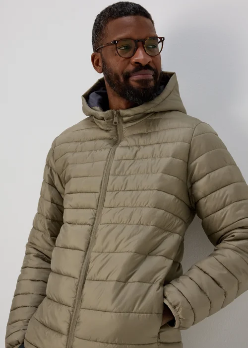 Stone Hooded Puffer Coat - S Image 3