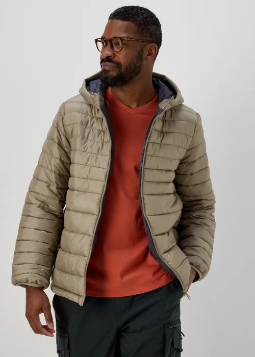 Stone Hooded Puffer Coat - S Image 1