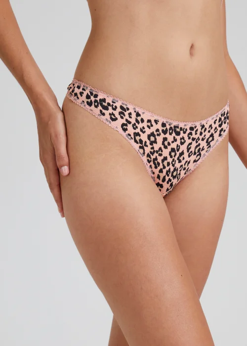 4 Pack Plain & Animal Print Thongs - Size 6 Image 3